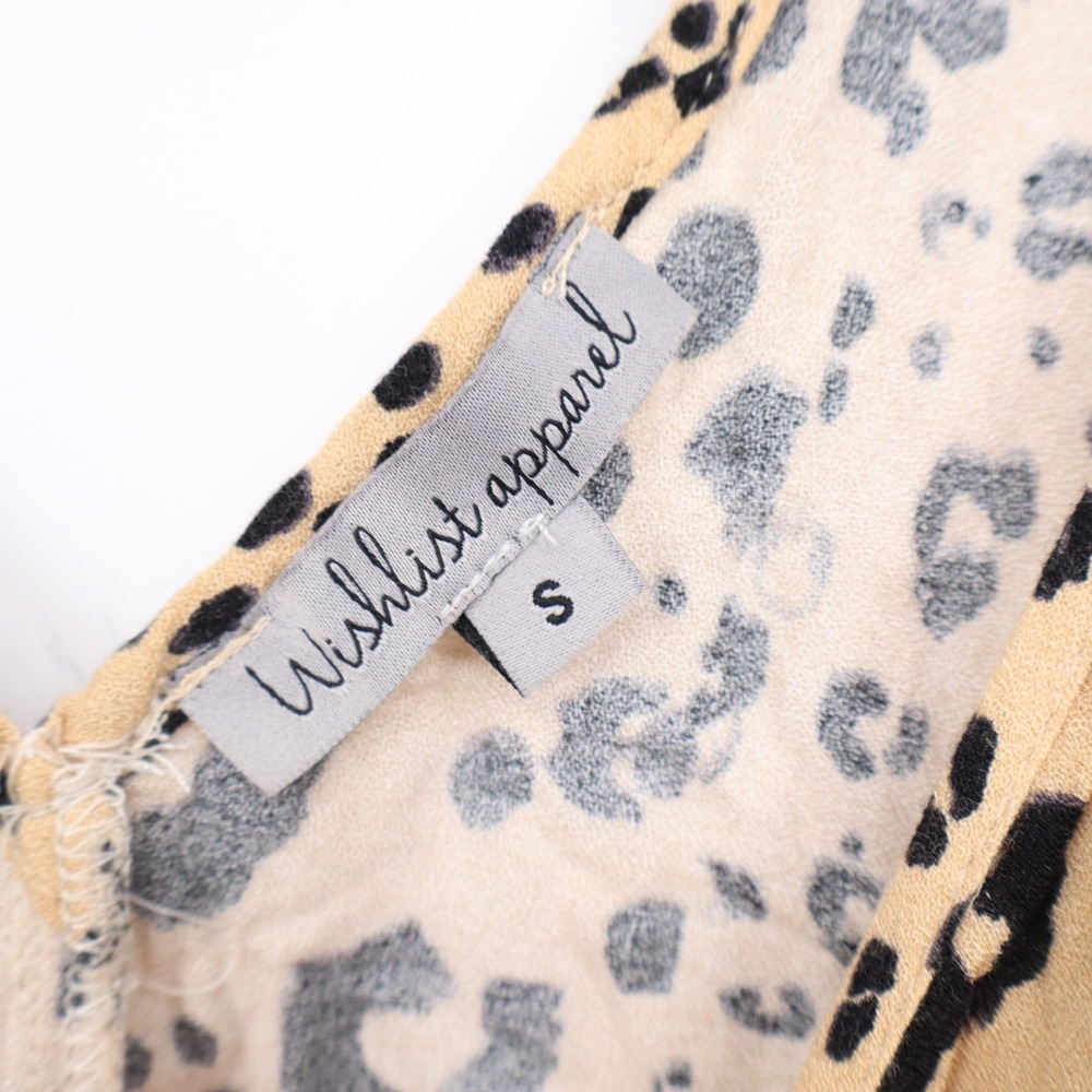 Wishlist Apparel Leopard Print Cami Mini Dress Tan Black Small - Picture 3 of 6